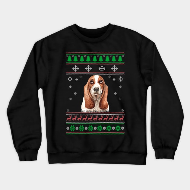 Cute Basset Hound Dog Lover Ugly Christmas Sweater For Women And Men Funny Gifts Crewneck Sweatshirt by uglygiftideas